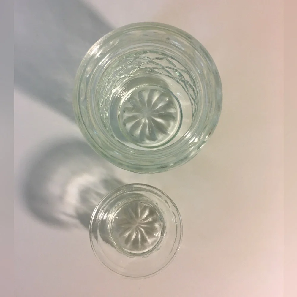Vintage Clear Glass Jar With Lid